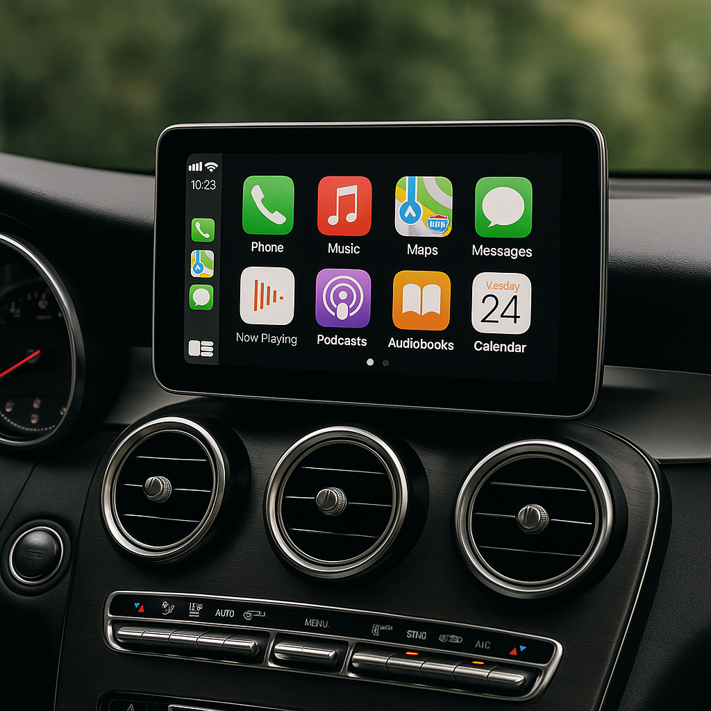 מסך מולטימדיה אוניברסלי 10 אינץ׳ תומך apple car play & android auto